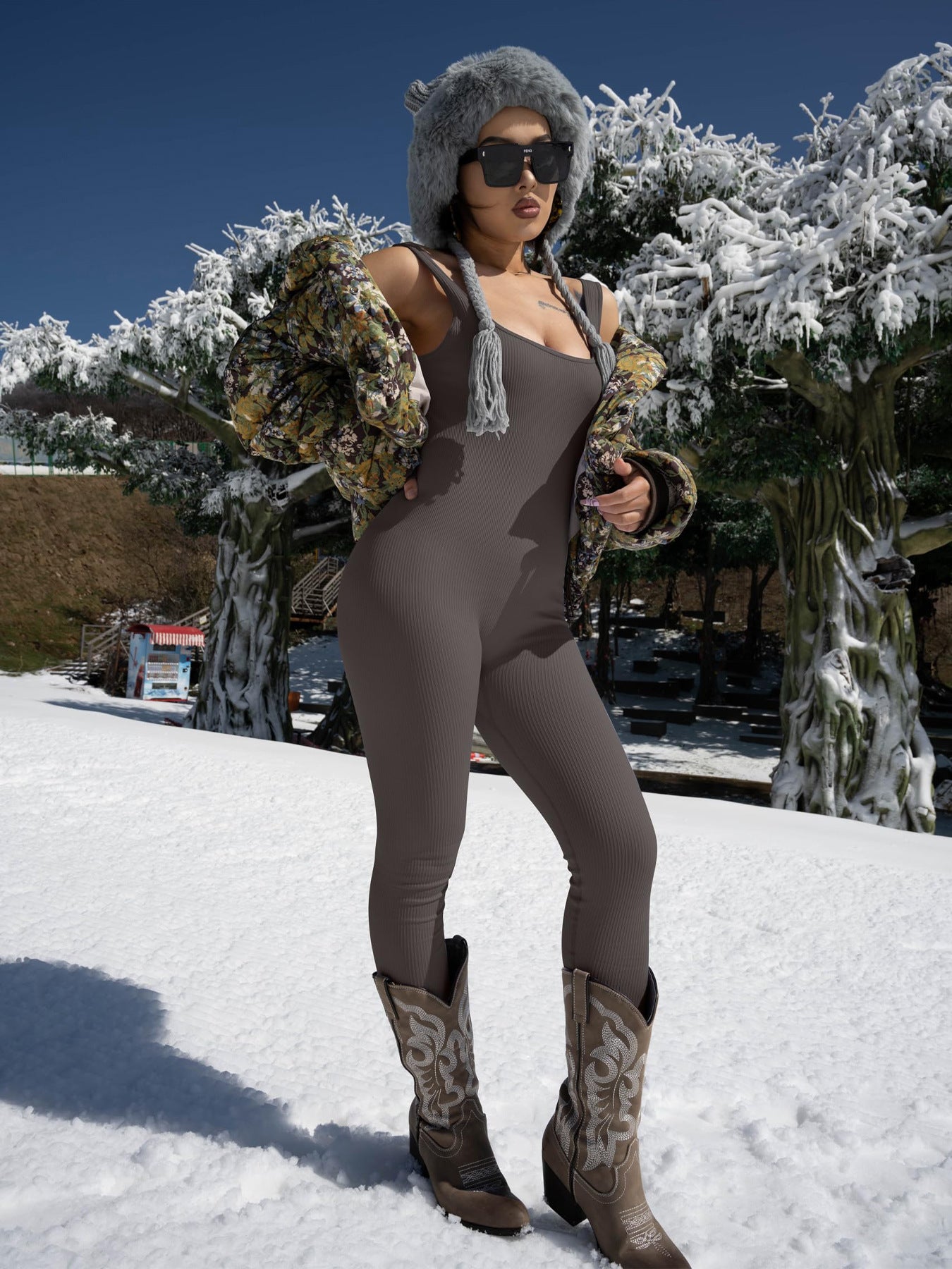 Women’s Suspender Tank Top Tights
